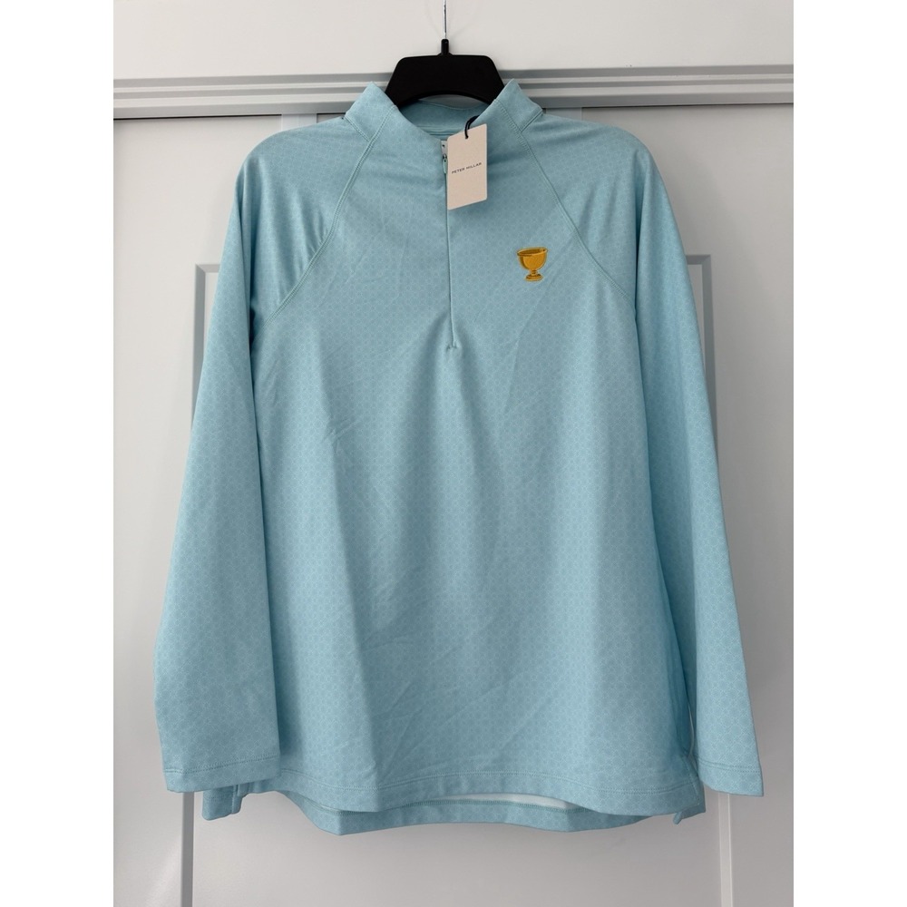 Peter Millar Presidents Cup Womens Golf Layer Stretch Quarter Zip BNWT Geometric